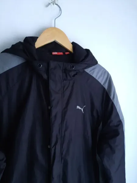 jaqueta masculina preta com cinza puma original