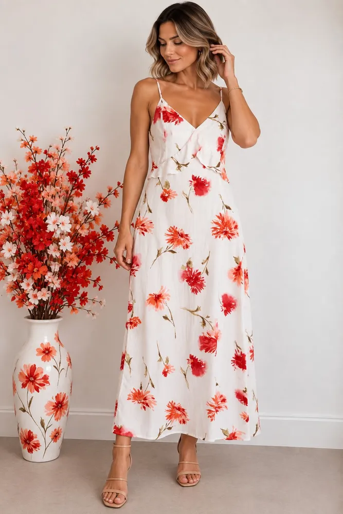 vestido longo handbook floral pp