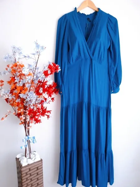 vestido longo mirage azul p