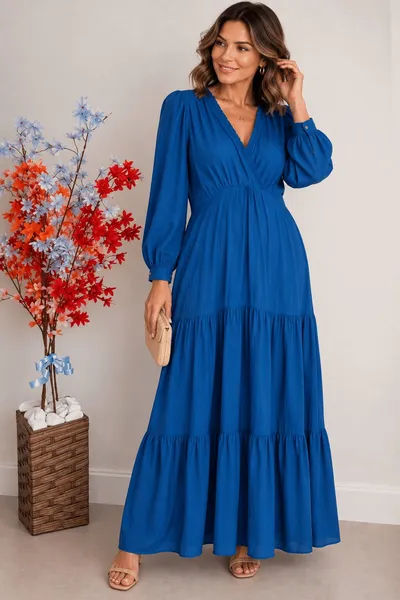 vestido longo mirage azul p