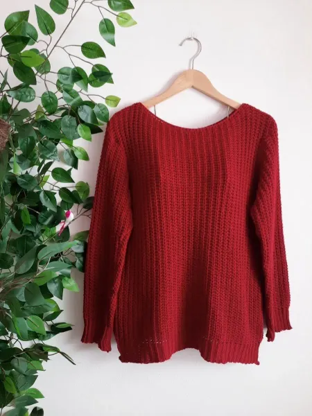 suéter feminino marfinno vermelho bordô gg