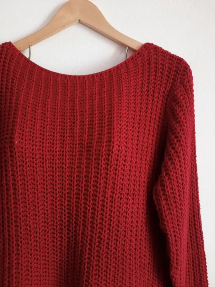 suéter feminino marfinno vermelho bordô gg