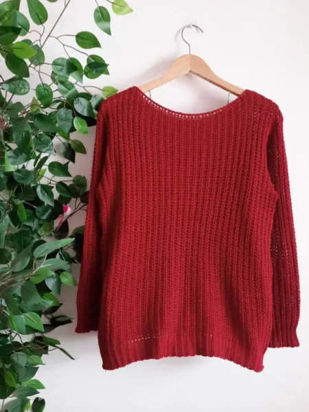 suéter feminino marfinno vermelho bordô gg