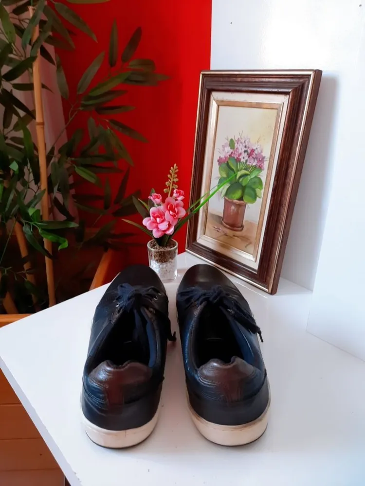 tênis masculino couro preto 39/40