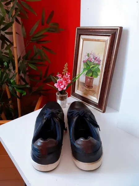 tênis masculino couro preto 39/40