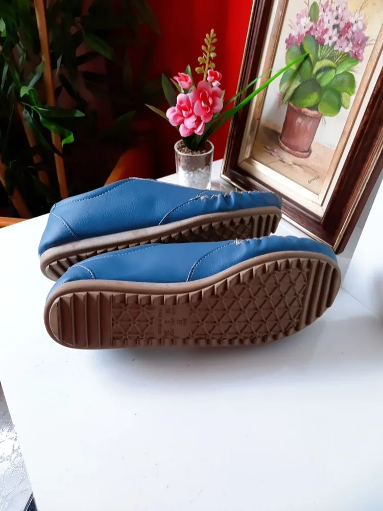 tênis mocatenis feminino couro azul 37