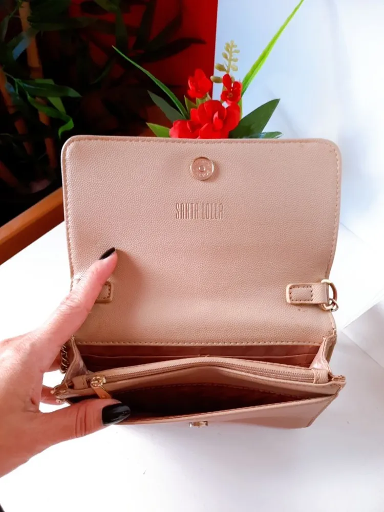 bolsa bege santa lolla