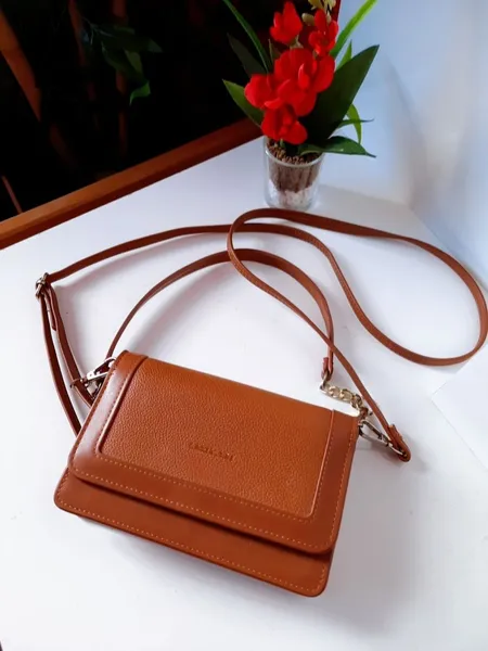 bolsa carteira tiracolo bege escuro lace&lore