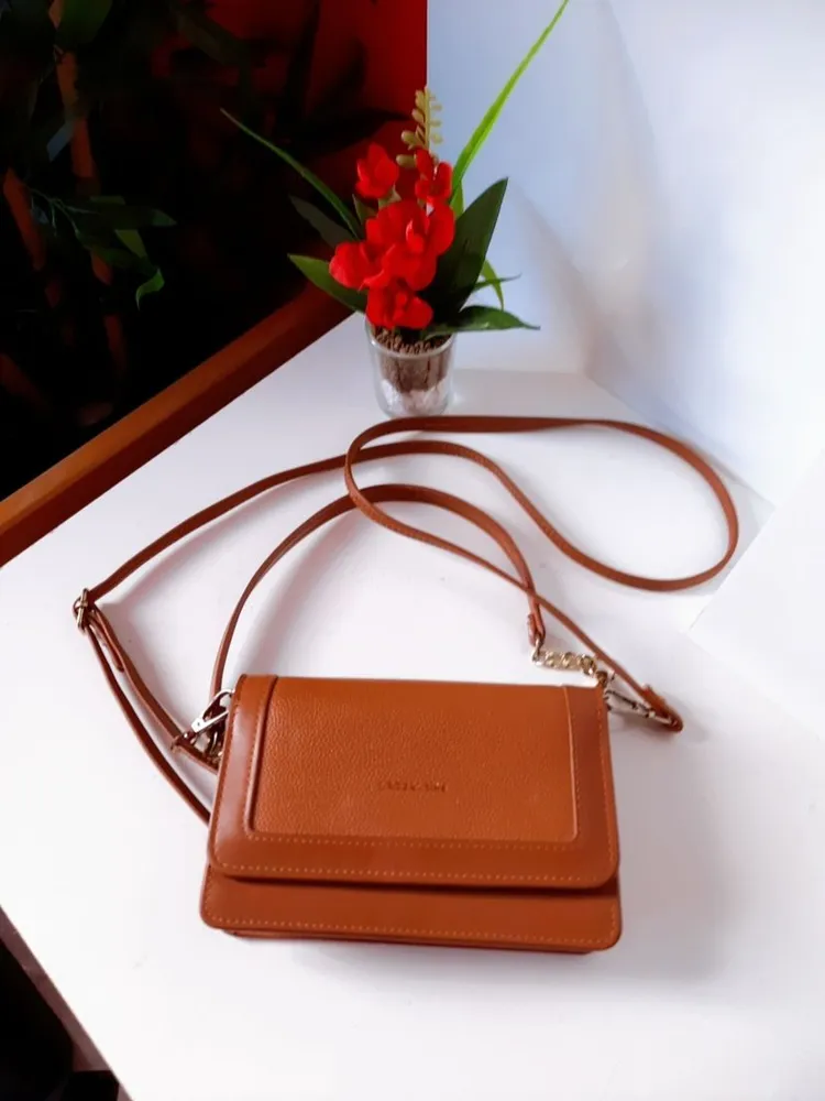 bolsa carteira tiracolo bege escuro lace&lore