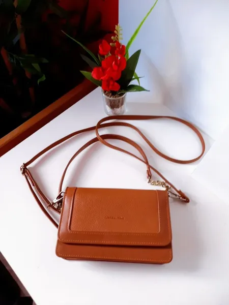 bolsa carteira tiracolo bege escuro lace&lore