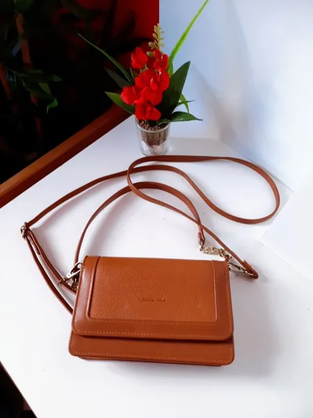 bolsa carteira tiracolo bege escuro lace&lore