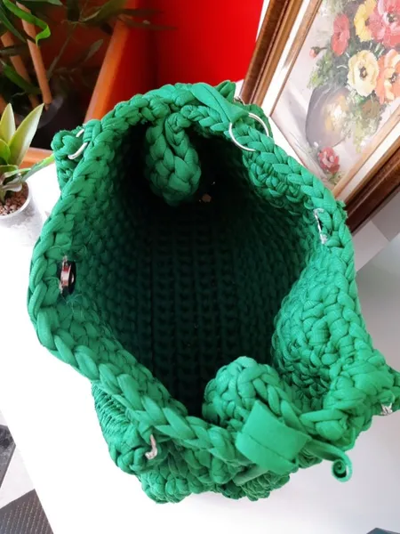 bolsa de crochê artesanal verde