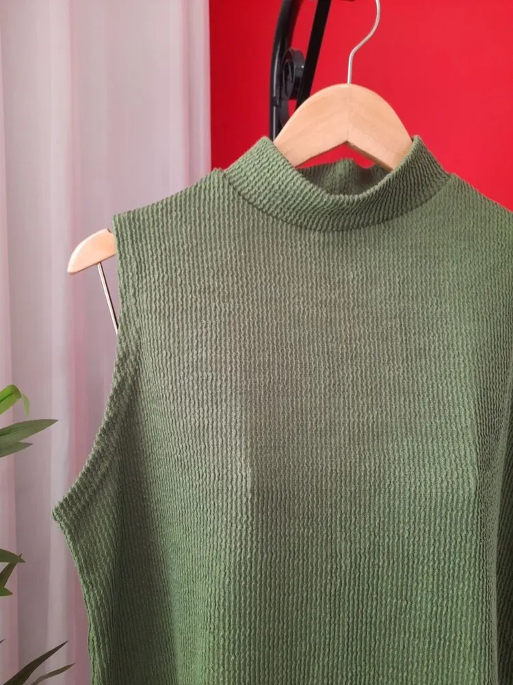 blusa gola alta americana gg verde
