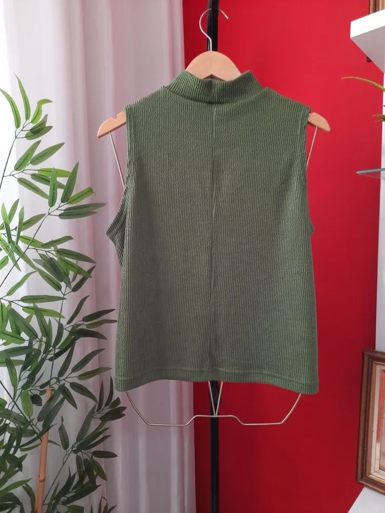 blusa gola alta americana gg verde