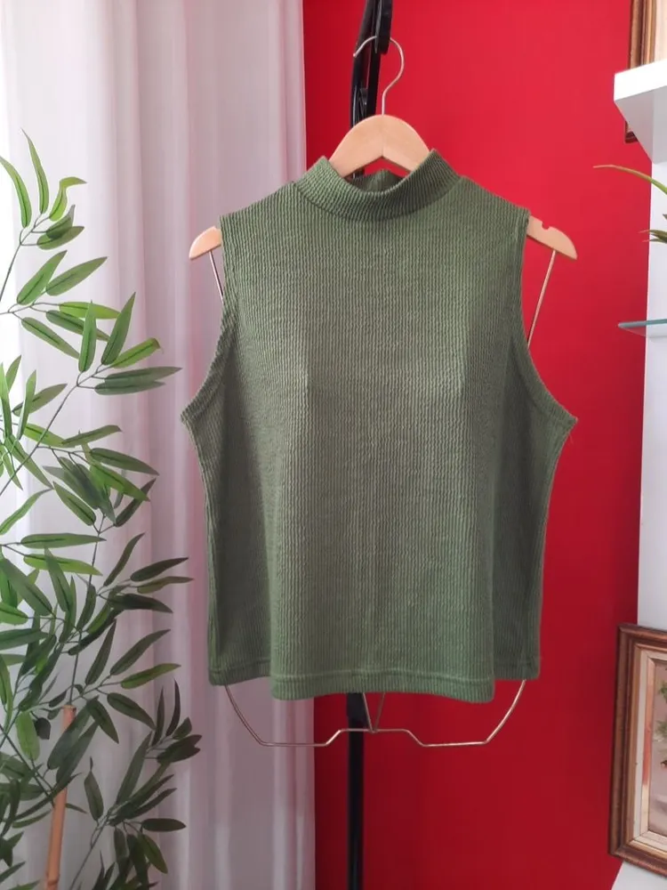 blusa gola alta americana gg verde