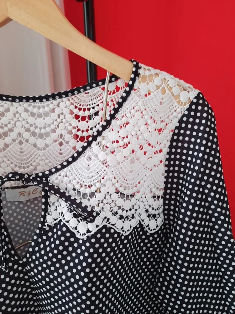 blusa poá r&c com renda g