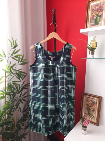 vestido banana republic xadrez m