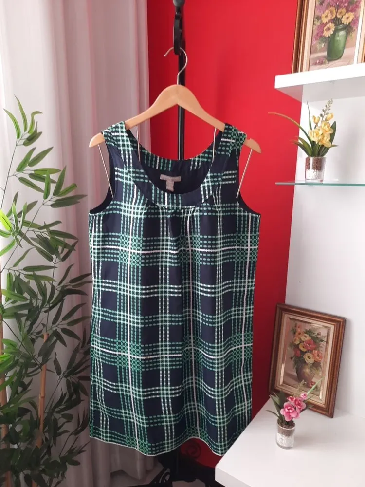 vestido banana republic xadrez m