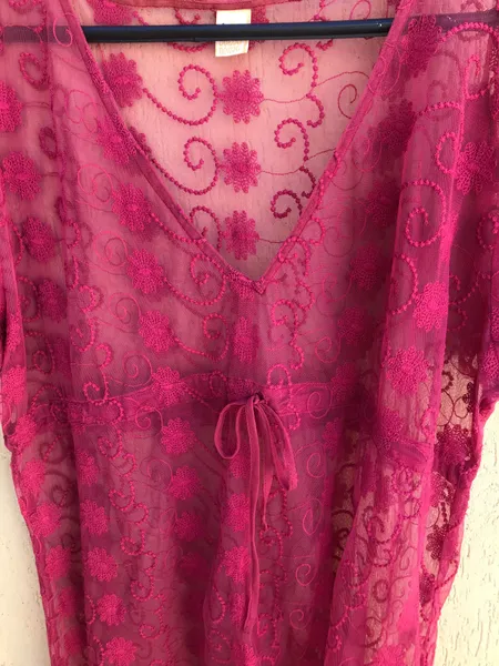 Vestido Saída De Praia Vinho Da Bossa Nossa