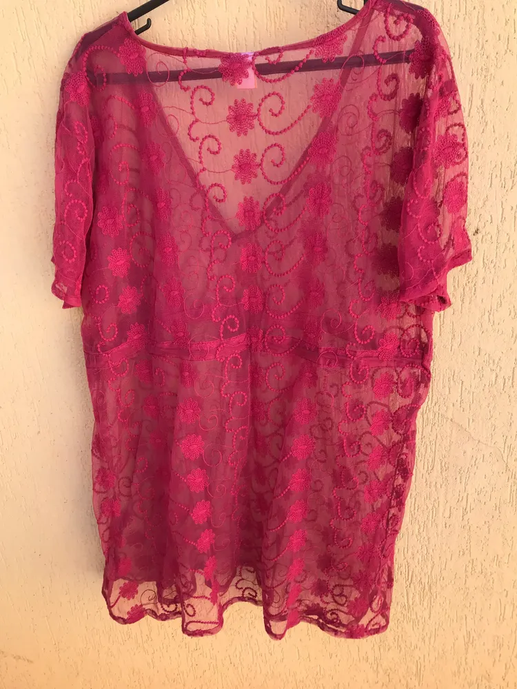 Vestido Saída De Praia Vinho Da Bossa Nossa