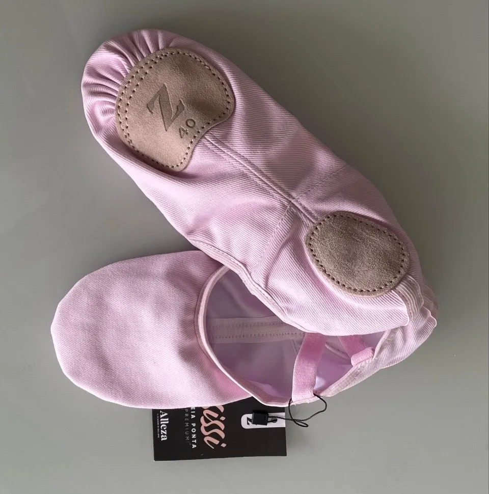 Sapatilha meia ponta rosa Alleza com sola dividida