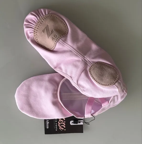 Sapatilha meia ponta rosa Alleza com sola dividida