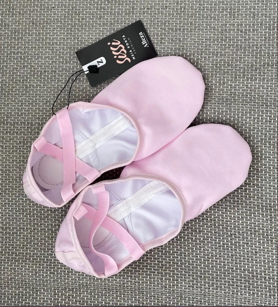 Sapatilha meia ponta rosa Alleza com sola dividida
