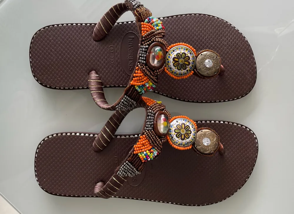 Par de chinelos Havaianas lindos personalizados