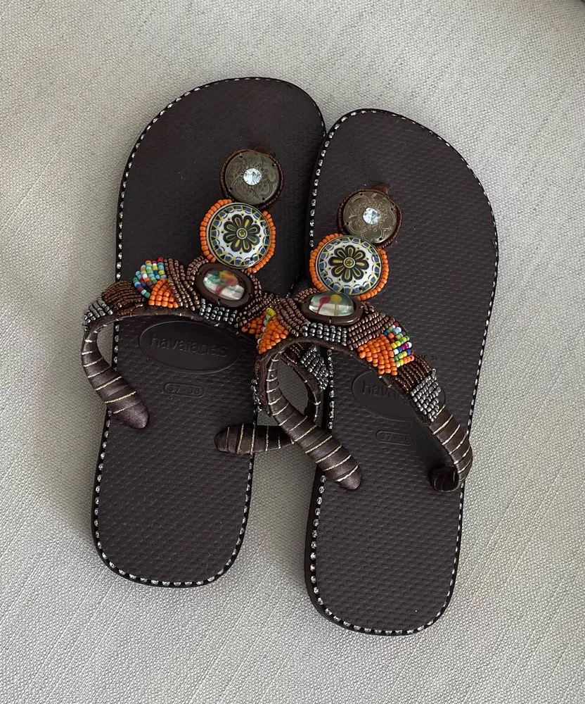 Par de chinelos Havaianas lindos personalizados