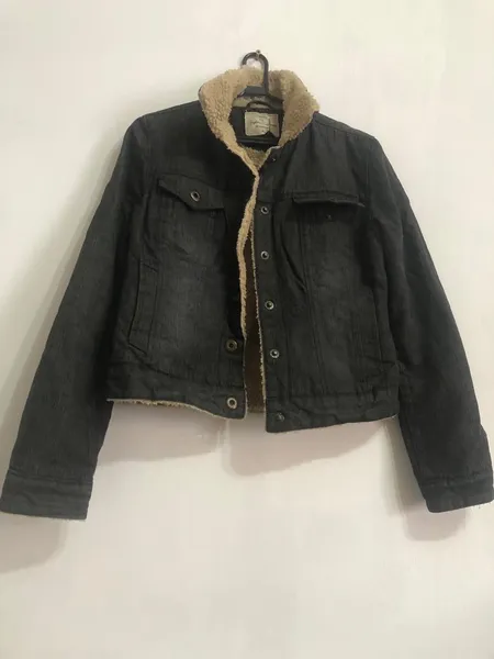 jaqueta jeans azul escuro