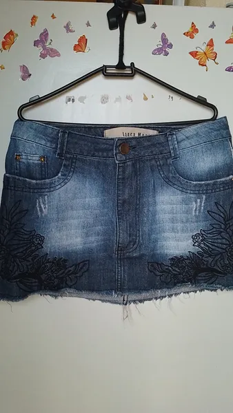 Mini saia jeans Lança Menina