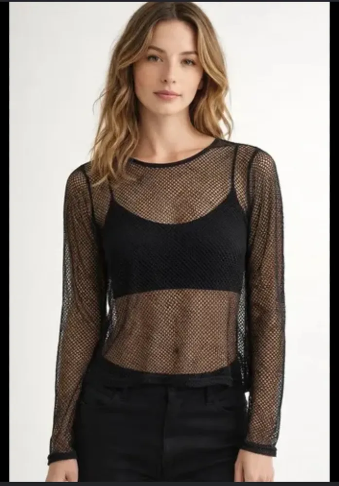 blusa tela preta tranparente