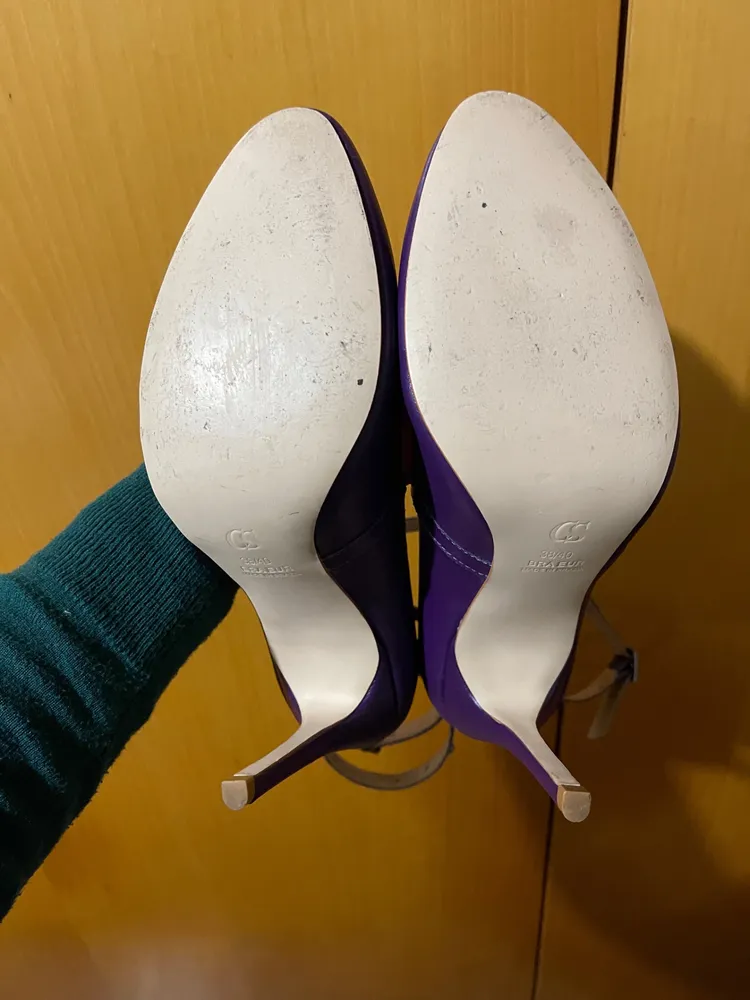 sapato carmen steffens roxo couro legítimo salto alto luxury