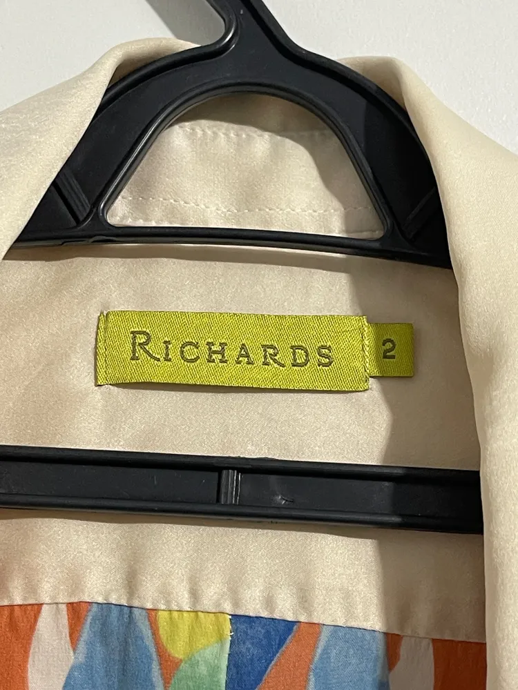 camisa richards seda estampada tropical resortwear luxury