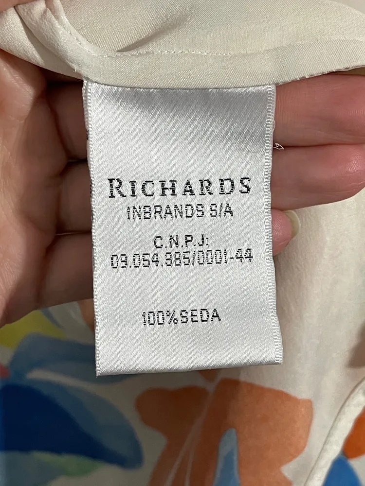 camisa richards seda estampada tropical resortwear luxury
