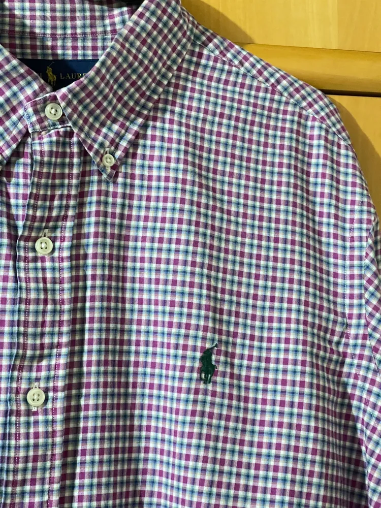 camisa ralph lauren xadrez formal classic fit algodão