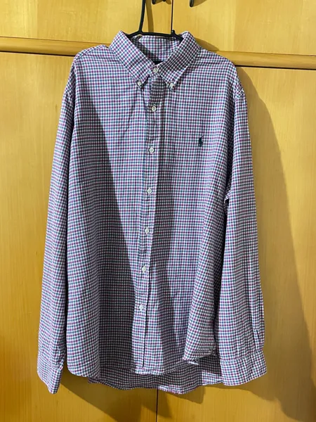 camisa ralph lauren xadrez formal classic fit algodão