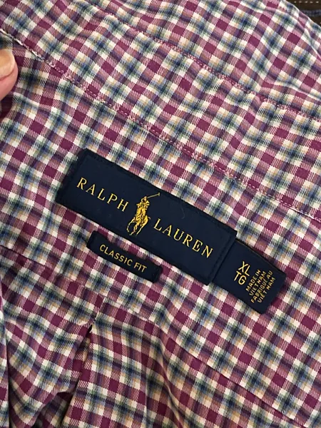 camisa ralph lauren xadrez formal classic fit algodão