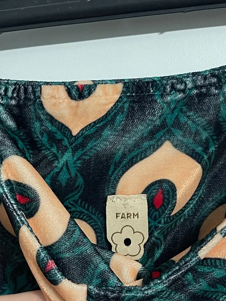 saia farm estampada verde boho tropical retrô verão