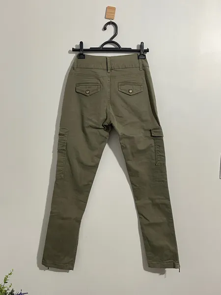 calça cargo schooner verde militar utilitária streetwear c