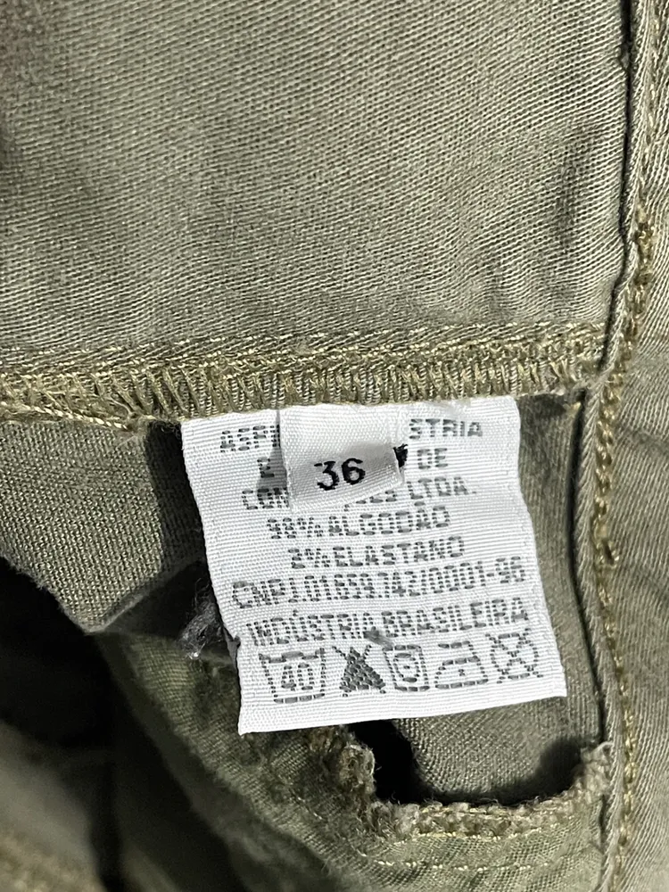 calça cargo schooner verde militar utilitária streetwear c