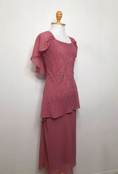 vestido festa rosa antigo