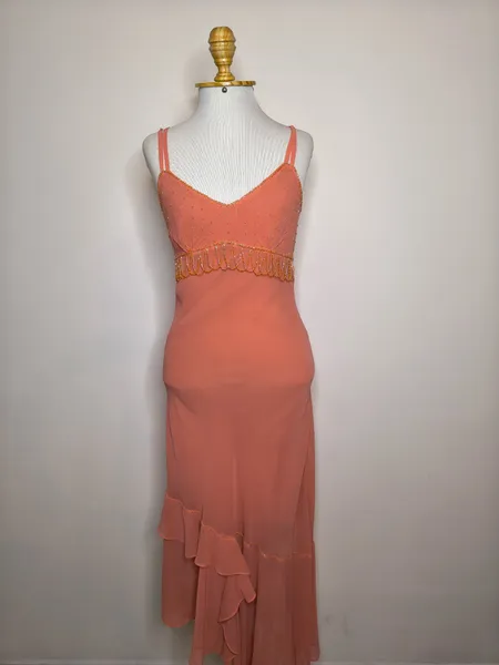 vestido vintage salmão