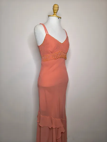 vestido vintage salmão