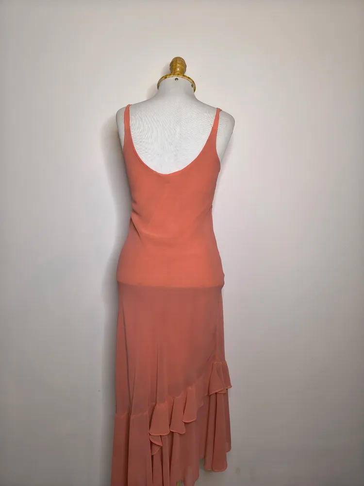 vestido vintage salmão
