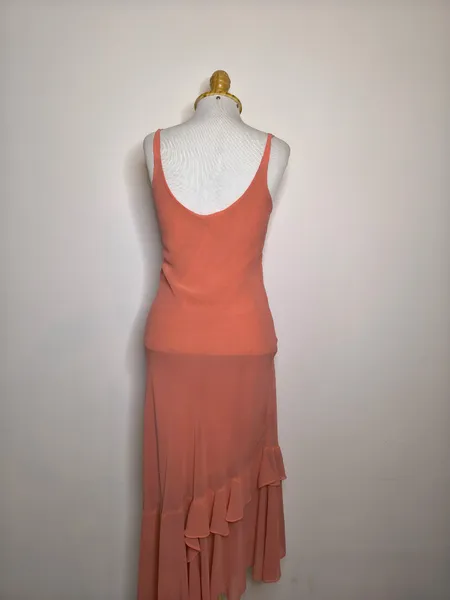 vestido vintage salmão