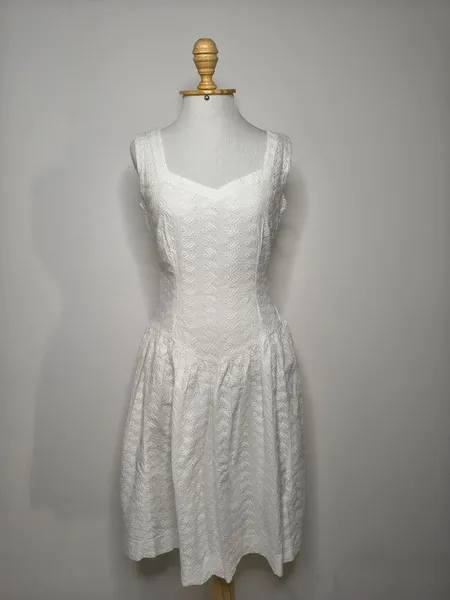 vestido laise branco vintage 38