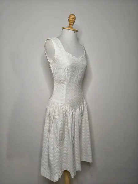 vestido laise branco vintage 38