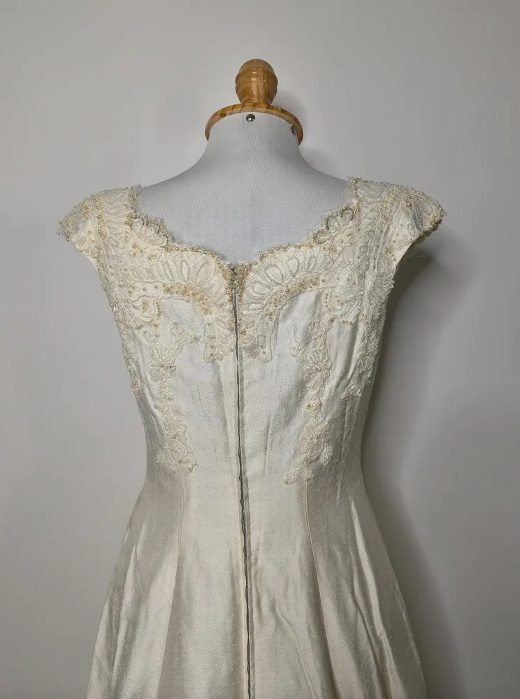 vestido de noiva vintage evasê bordado