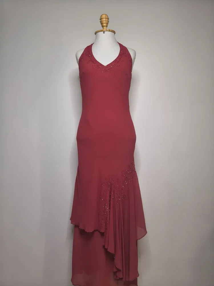 vestido vintage rosa queimado